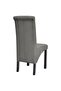 2 Dining Chairs Fabric Upholstery Dark Grey High Back - 5