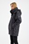 Women's Long Detachable Hooded Reversible Zipper Quilted Puffer Coat 8895 - 2