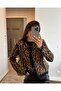 سترة كارديجان بأزرار ناعمة وملمس ناعم موديل مبطن بالصوف بنقشة الفهد - 3
