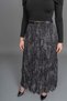 Women's Winter Black Skirt with Elastic Waist and Belted Lining, Stylish, Daily, Comfortable 6851 - 4