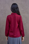 Burgundy Halter Neck Crepe Blouse - 4