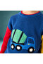 Construction Vehicle Embroidered Sweater with Long Sleeves - 4