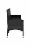3-Seater Garden Bench with Cushions Black Poly Rattan - 4