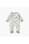 Animal Print Sleepsuit with Long Sleeves