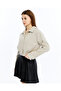 Women's Rubber Detailed Crop Jacket Modern Transitional Coat - 6