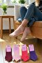 4 Pairs of Women's Reverse Towel Booties Socks – Colorful and Soft