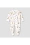 Animal Print Fleece Sleepsuit with Long Sleeves
