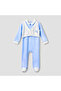 Collared Sleepsuit with Long Sleeves - Velour - Long Sleeves