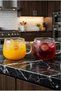 Borosilicate 2-Piece Glass Soft Drink Mug 400ml Heat Resistant Transparent Glass Mug Set Kw-1048