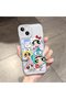 iPhone 13 Compatible Case Camera Protected Transparent Ultra Thin Silicone Cover Cartoon Patterned