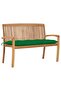Stacking Garden Bench with Cushion 128.5 cm Solid Teak Wood