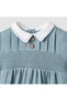 Peter Pan Collar Romper with Smock Detail - Cotton - Short Sleeves - 3