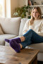 4 Pairs of Women's Reverse Towel Booties Socks – Colorful and Soft - 4