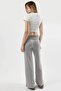 Modal Textured High Waist Wide Leg Ruched Detail Pants Berşan Collection - 3