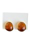 Gold and Coffee Color Stone Detailed Earrings (Pair) - 2