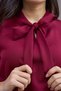 Burgundy Halter Neck Crepe Blouse - 3
