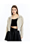 Women's Rubber Detailed Crop Jacket Modern Transitional Coat