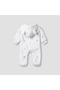 Hooded Sleepsuit with Bow Embroidery - Polyester - Long Sleeves - 3