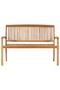 Stacking Garden Bench with Cushion 128.5 cm Solid Teak Wood - 2