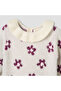 Round Neck Romper with Snap Button Closure - Polyester - Long Sleeves - 3