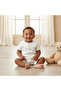 Striped Romper with Short Sleeves and Button Closure - 7
