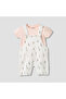 Floral Print Dungaree and T-shirt Set