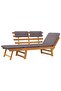 2-in-1 Garden Daybed with Cushion 190 cm Solid Acacia Wood - 4