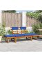 Garden Bench with Cushions 2-in-1 190 cm Solid Acacia Wood