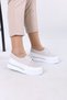 White Stone and Lace-Up Sports Women's Shoes - 2