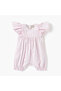 Striped Romper with Ruffle Sleeves