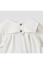 Striped Romper with Short Sleeves and Button Closure - 3