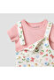 Floral Print Dungaree and T-shirt Set - 4