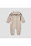 Textured Romper with Long Sleeves and Button Closure - 2