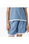 Lace Trim Denim Top and Shorts Set - 5