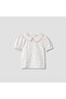 Cat Embroidered Pinafore and Collared Top Set - 2