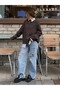Red Crew Neck Oversized Knitwear Sweater Fmoda1976 - 4