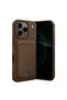 iPhone 17 Pro Max Compatible Case with Card Holder and Business Card Slot, Slim Design, Colorful Soft Cover - Brown