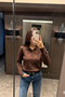 Women's Brown Polo Neck Sweater 1014-2402 - 2