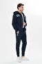 Men's Fleece-Lined Hooded Winter Tracksuit Set Navy Blue 9520-L - 4
