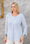 Plus Size Crew Neck Long Sleeve Relaxed Fit Stylish Women's Blouse - 2
