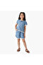 Lace Trim Denim Top and Shorts Set