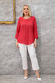Plus Size Crew Neck Long Sleeve Relaxed Fit Stylish Women's Blouse - 5