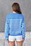 Women's Crew Neck Embroidered Striped Knit Sweater 10272.Ctn - 6
