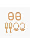 Pack of 3 Gold Tone Earrings with Pushback Closure