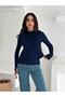 Women's Half Turtleneck Finger-Looped Full Stretch Fabric Buzz Bodysuit - 5