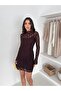 Mock Neck Long Sleeve Lined Lace Dress - 7