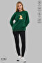 Unisex Long Sleeve Winnie the Pooh Printed Crew Neck Hoodless Fleece-Lined Oversized Sweatshirt - 3