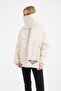 Chmps? ! Parisse Women's Detachable Scarf Padded Mock Neck Inflatable Coat Casual Modern Design 9758K - 8