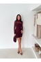 Mock Neck Long Sleeve Lined Lace Dress - 7