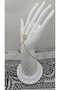 Stainless Steel Gold Color Wind Rose Model Zircon Stone Şahmeran - 5